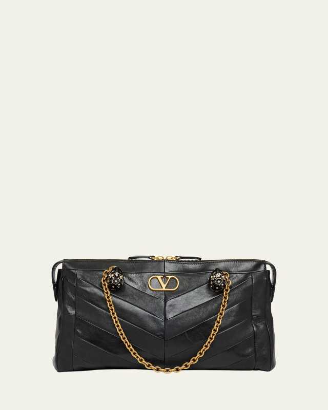 Panthea Medium Patchwork Chevron Shoulder Bag